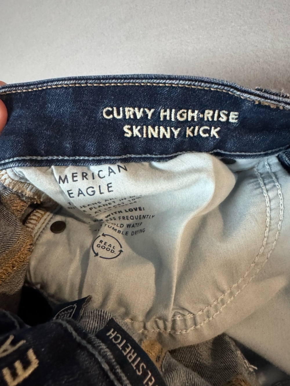 American Eagle Outfitters Dark Blue skinny kick Jeans - Picture 9 of 10